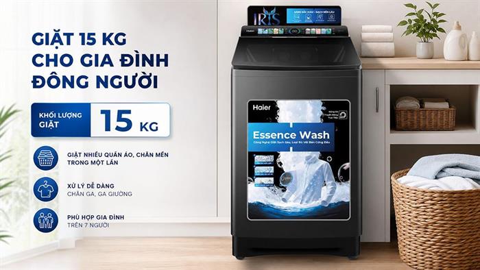 Máy giặt Haier Inverter 15 kg HWM150-B2698B