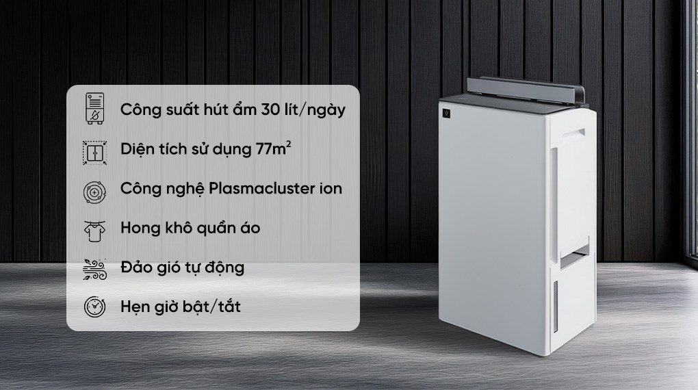 Máy hút ẩm Sharp DW-T30HV-W