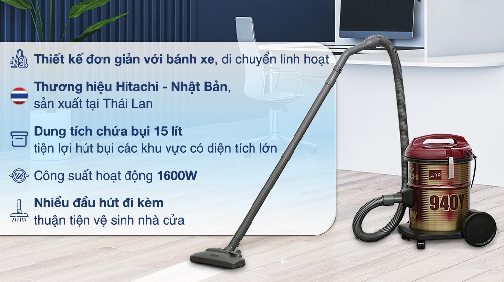 Máy hút bụi công nghiệp Hitachi CV-940Y 24CV WR