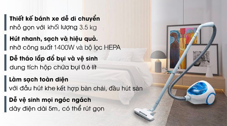 Máy hút bụi dạng hộp Panasonic MC-CL305BN46