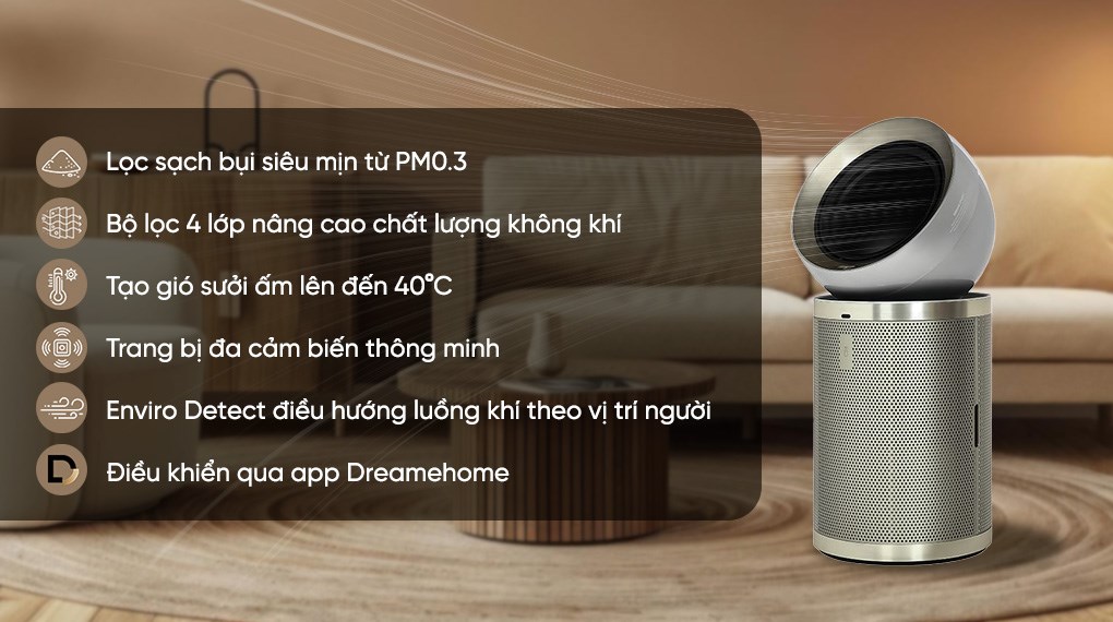 Máy lọc không khí kết hợp sưởi Dreame PM20 40W