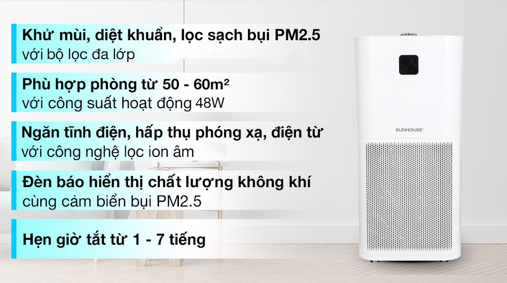 Máy lọc không khí Sunhouse SHD-60AP9760 48W