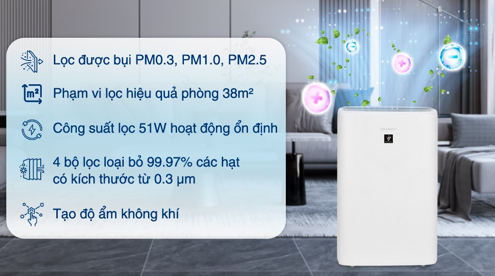 Máy lọc không khí tạo ẩm Sharp KI-N50V-W 51W
