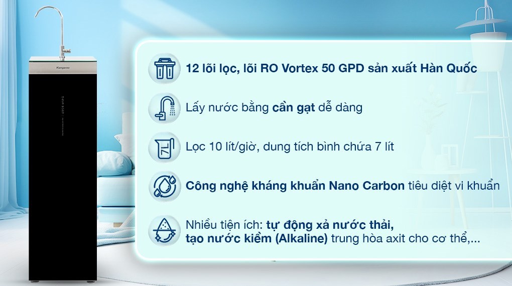 Máy lọc nước RO Kangaroo Sumire KG12NA 12 lõi