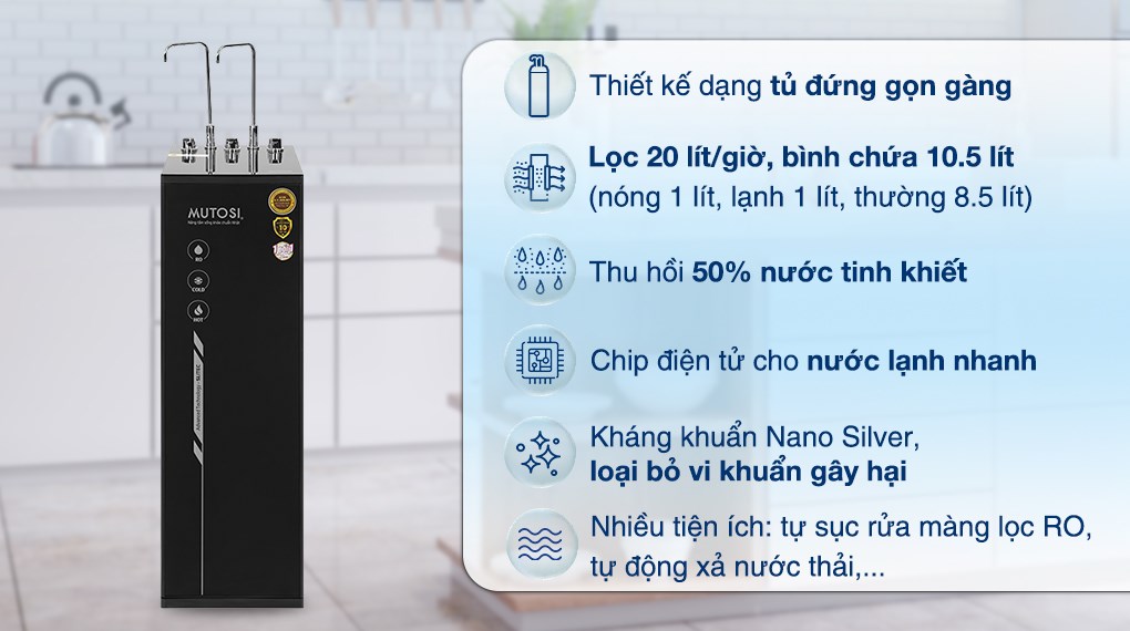 Máy lọc nước RO nóng nguội lạnh Mutosi MP-S1011 10 lõi