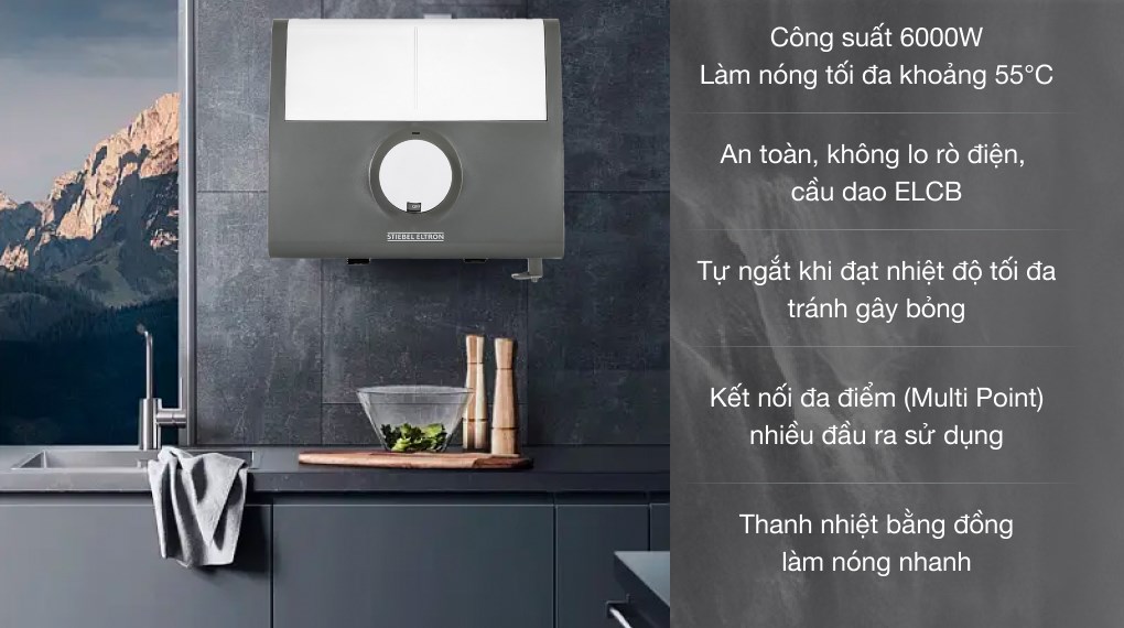 Máy nước nóng trực tiếp đa điểm (Multi Point) Stiebel Eltron 6000W DDH 6 EC
