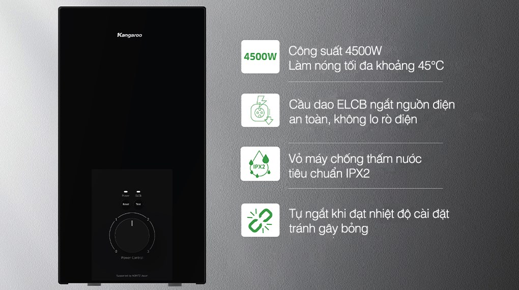 Máy nước nóng trực tiếp Kangaroo 4500W KGWD45N2