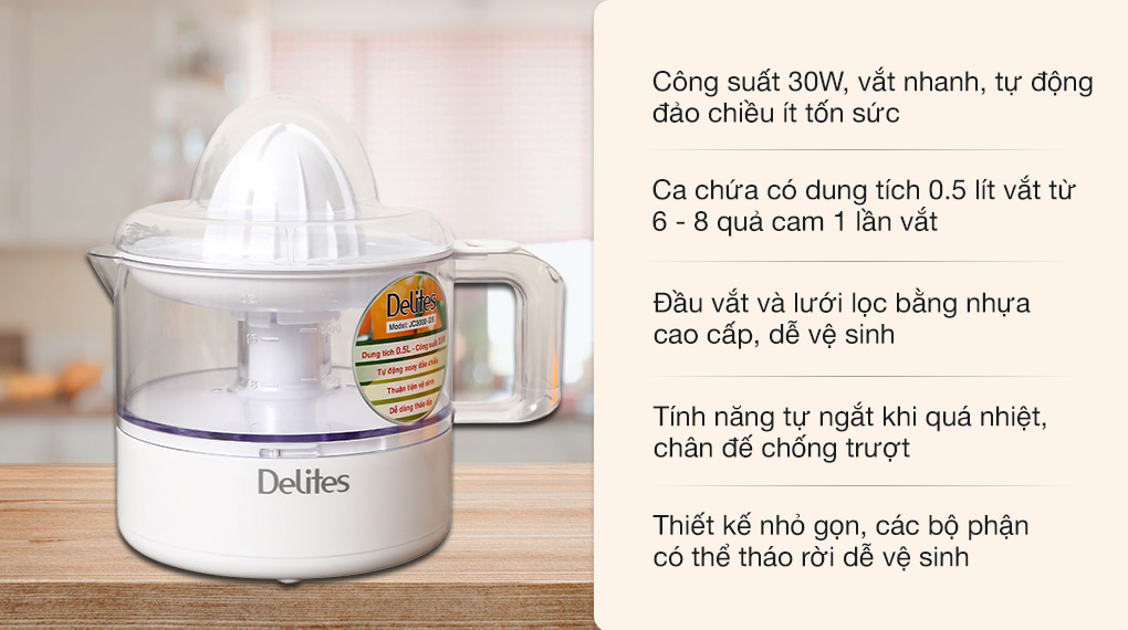 Máy vắt cam Delites 30W JC3000-GS