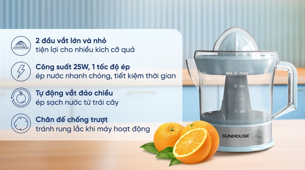 Máy vắt cam Sunhouse 25W SHD5500