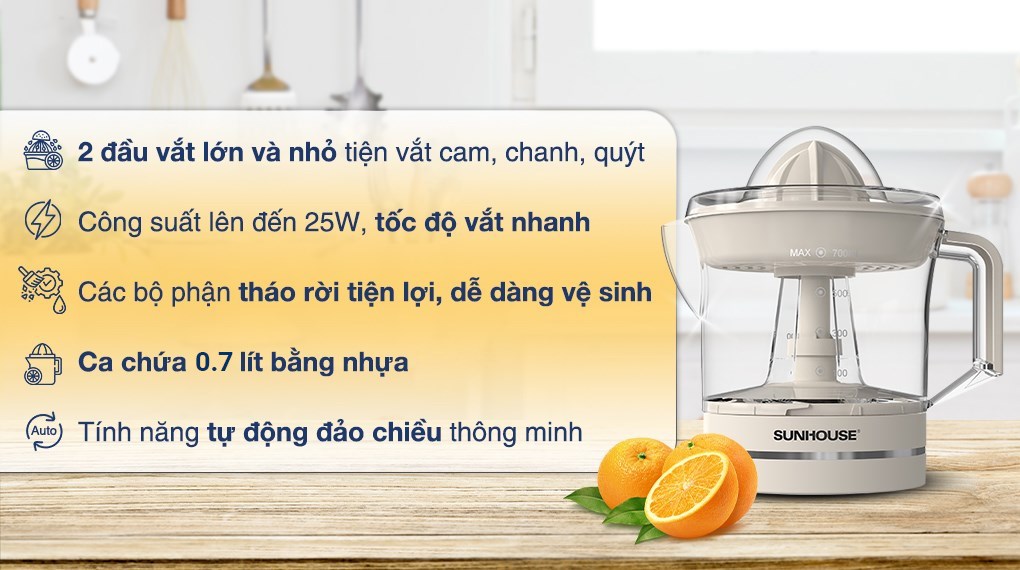 Máy vắt cam Sunhouse 25W SHD5510