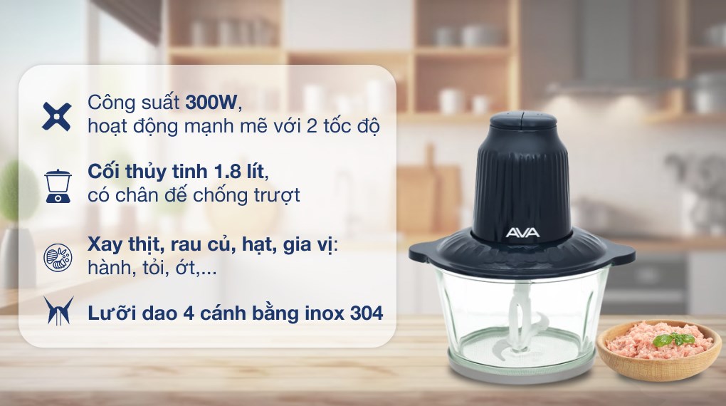 Máy xay thịt đa năng AVA AM6103 300W 1.8 lít