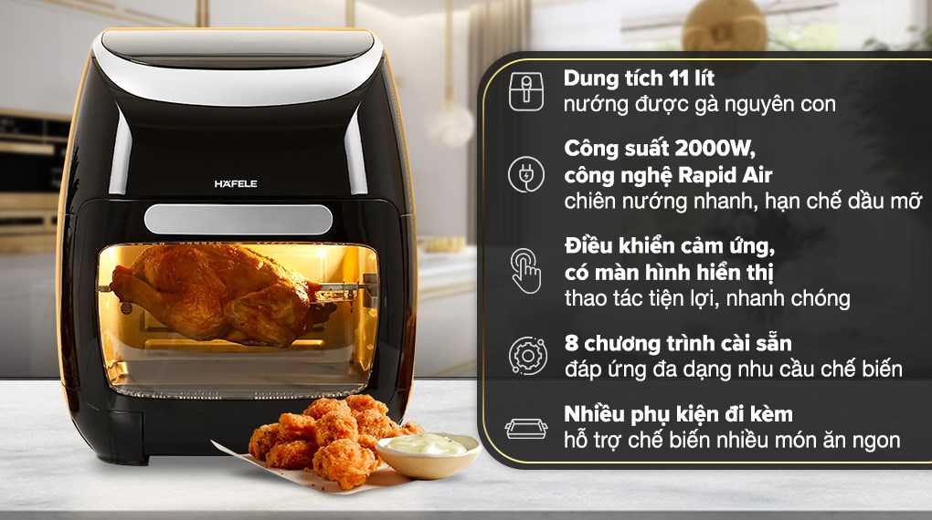 Lò chiên không dầu Hafele 11 lít HS-AF1102B (535.43.715)