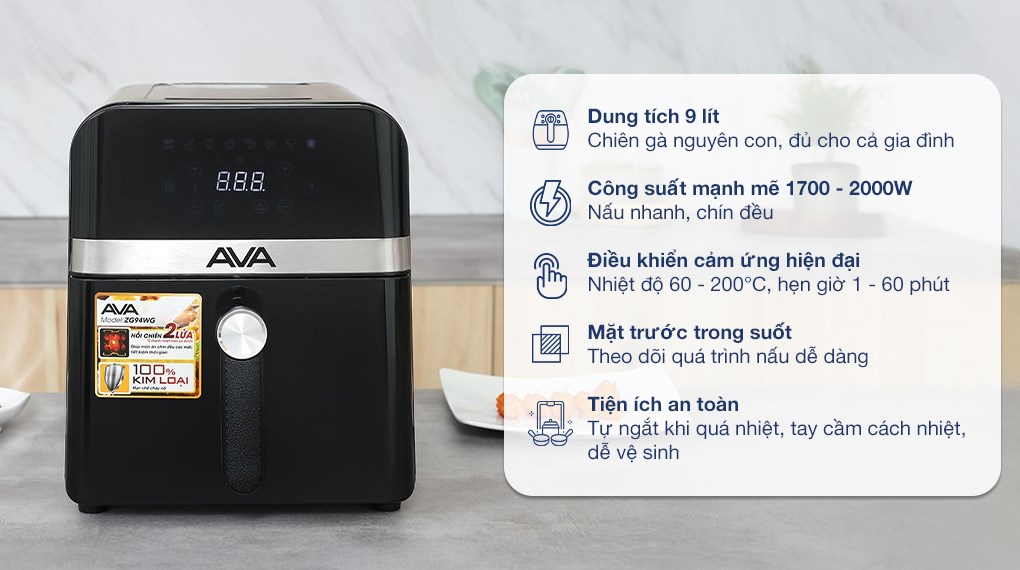 Nồi chiên không dầu AVA 9 lít ZG94WG