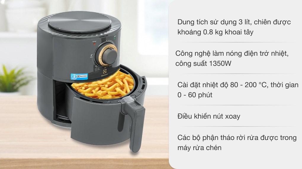 Nồi chiên không dầu Electrolux 3 lít E6AF1-220K
