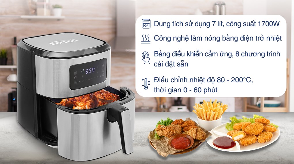 Nồi chiên không dầu Ferroli 7 lít FAF-7.0D