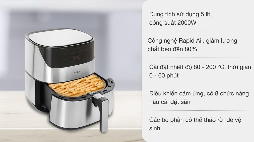 Nồi chiên không dầu Hafele 5 lít AF-T5A (535.43.712)