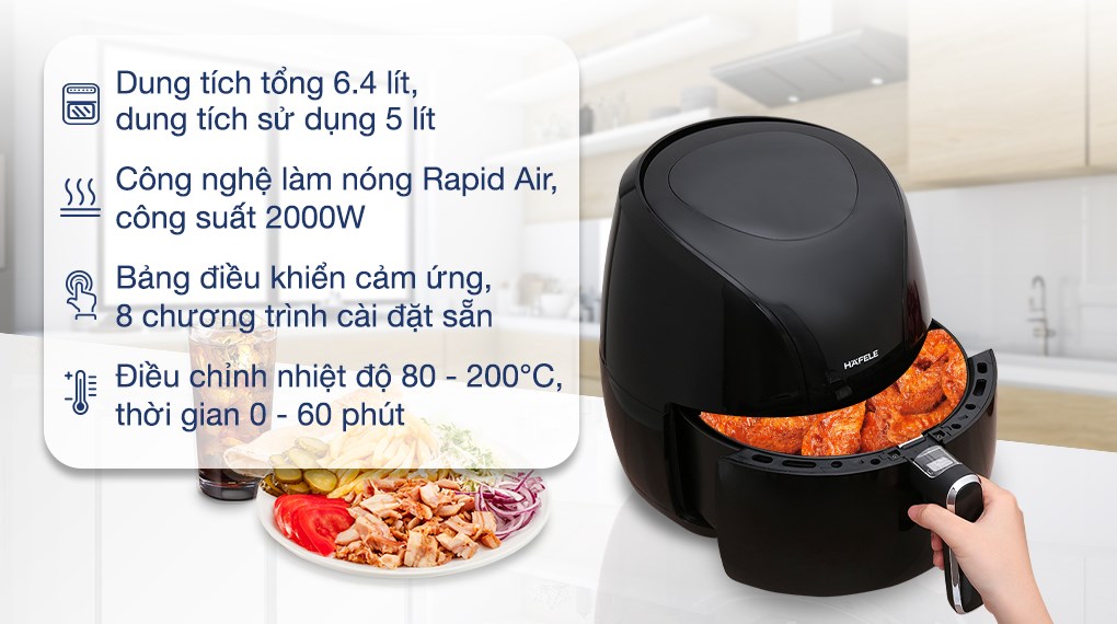 Nồi chiên không dầu Hafele 6.4 lít HS-AF601B (535.43.714)