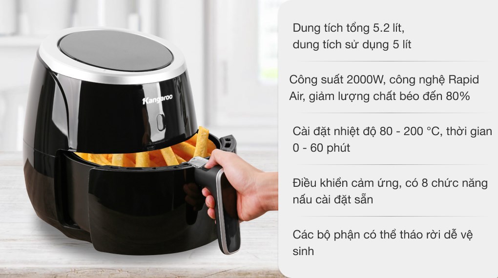 Nồi chiên không dầu Kangaroo 5 lít KG52AF1A