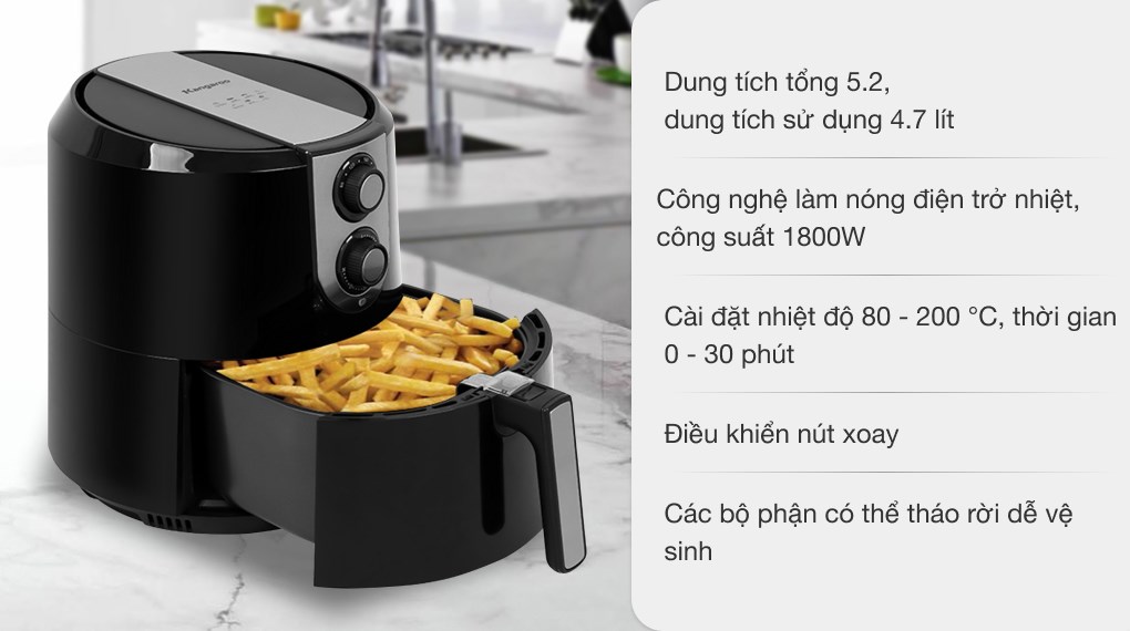 Nồi chiên không dầu Kangaroo 5.2 lít KG55AF1