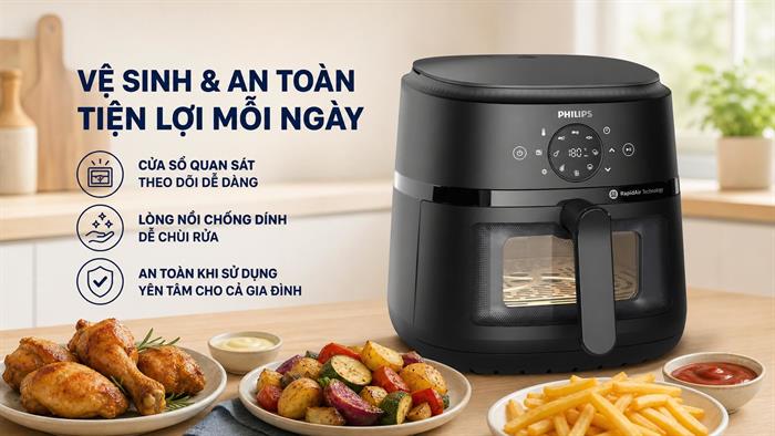 Nồi chiên không dầu Philips 6.2 lít NA230/00
