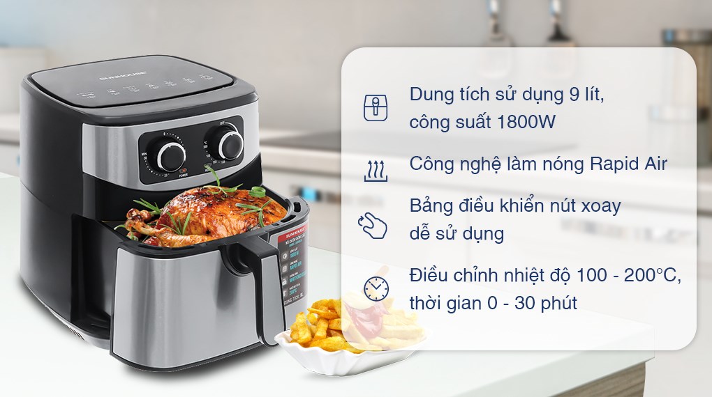 Nồi chiên không dầu Sunhouse 9 lít SHD4035