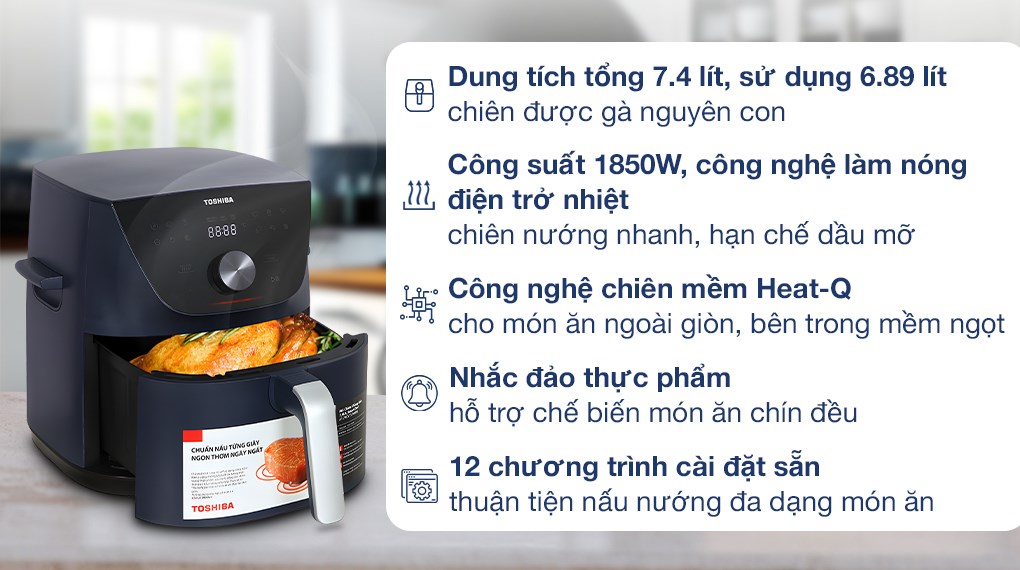 Nồi chiên không dầu Toshiba 7.4 lít AF-74CS2SRVN(B)