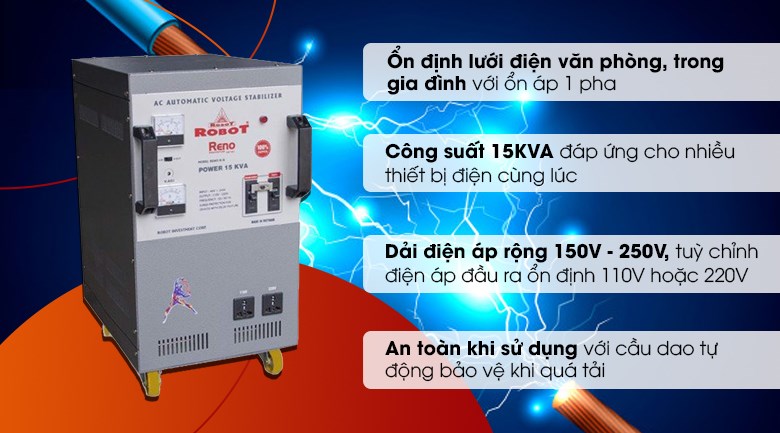 Ổn áp Robot 1 pha 15KVA 150