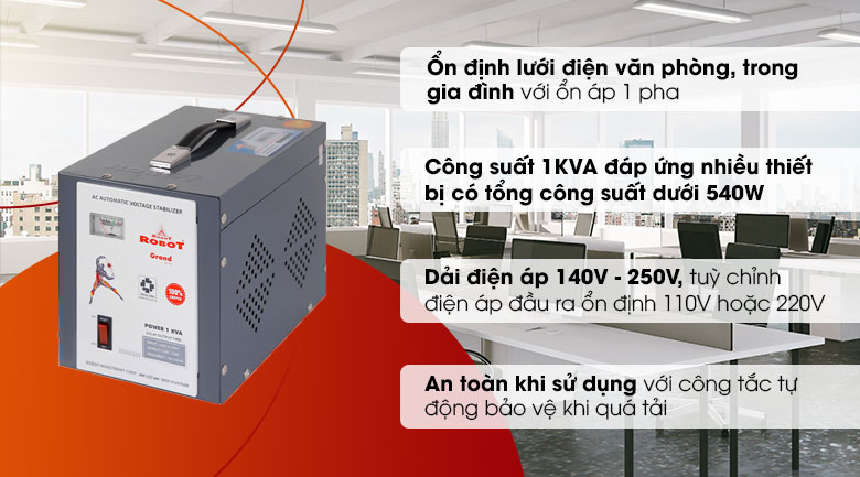 Ổn áp Robot 1 pha 1KVA 140