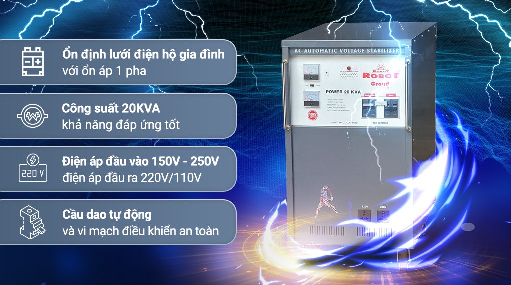 Ổn áp Robot 1 pha 20KVA 150