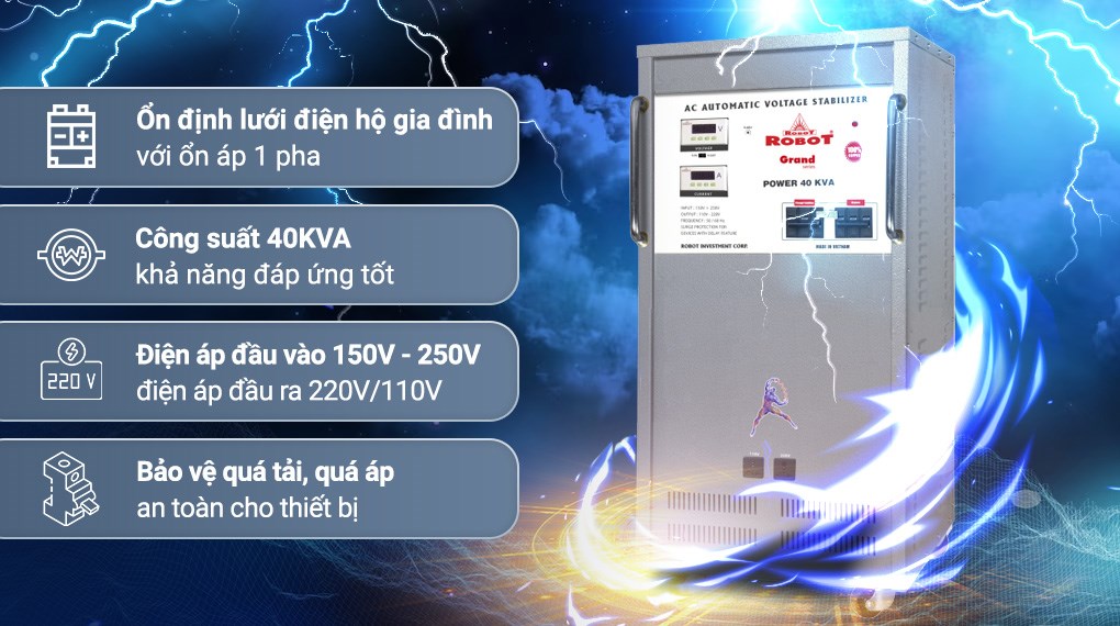 Ổn áp Robot 1 pha 40KVA 150