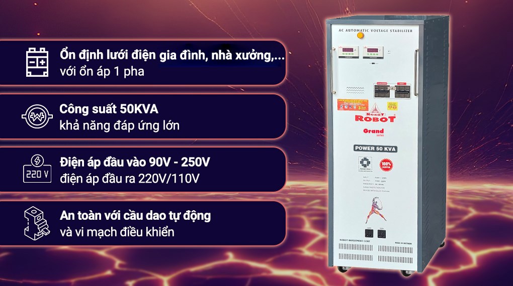 Ổn áp Robot 1 pha 50KVA 90