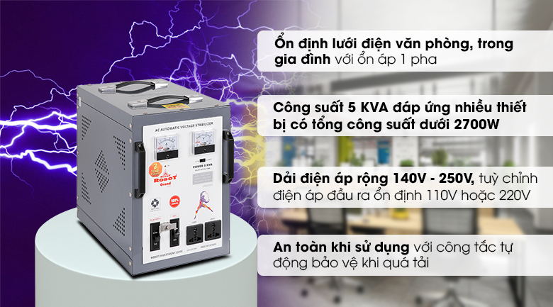 Ổn áp Robot 1 pha 5KVA 140