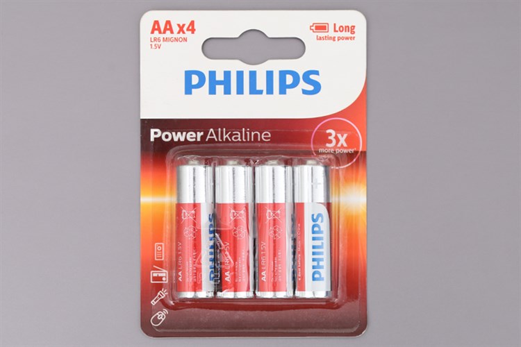 Pin AA 4 viên Alkaline Philips LR6P4B