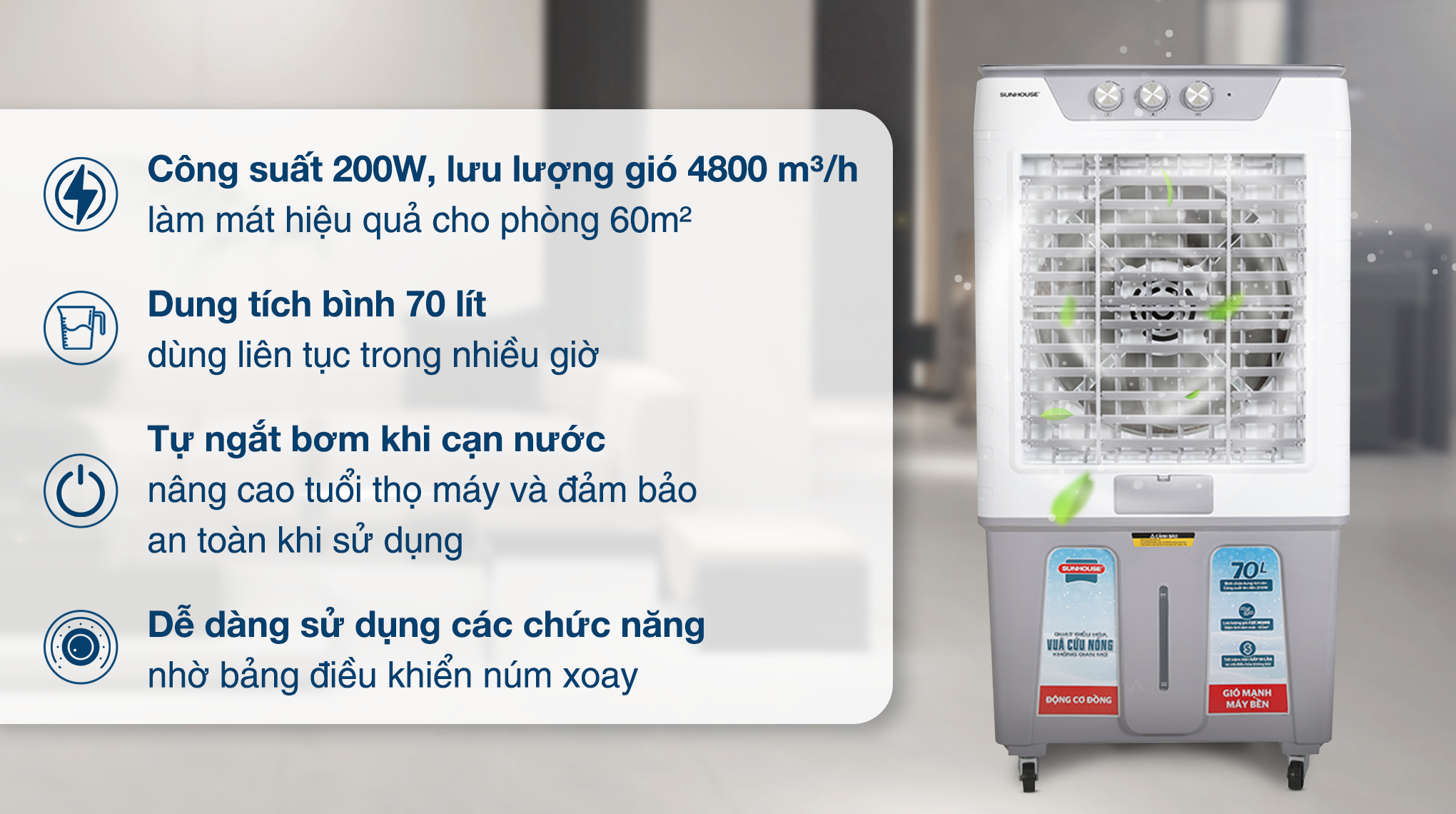 Quạt điều hoà Sunhouse SHD7775 200W