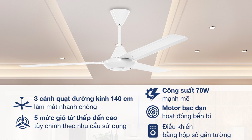 Quạt trần AC 3 cánh ACF01A563 70W