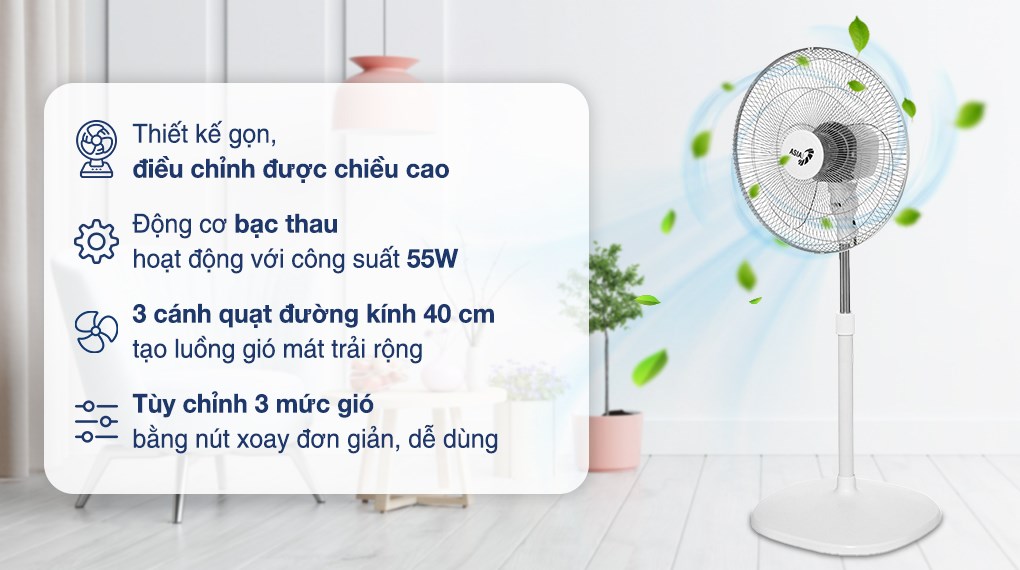 Quạt đứng Asia 3 cánh VY449690 55W
