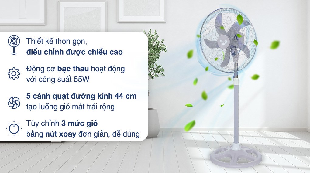 Quạt đứng Asia 5 cánh VY539790 55W
