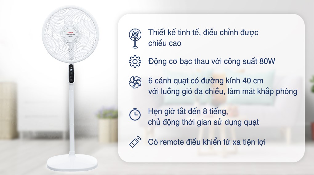 Quạt đứng Tefal 6 cánh VH689690 80W