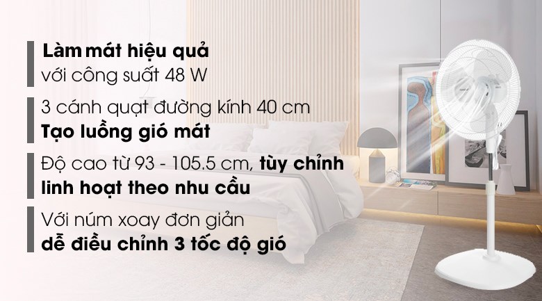 Quạt lửng Comfee 3 cánh CF-FF4019VEW 48W