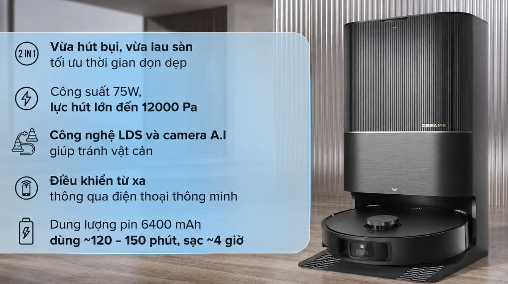 Robot hút bụi lau nhà Dreame X40 Ultra