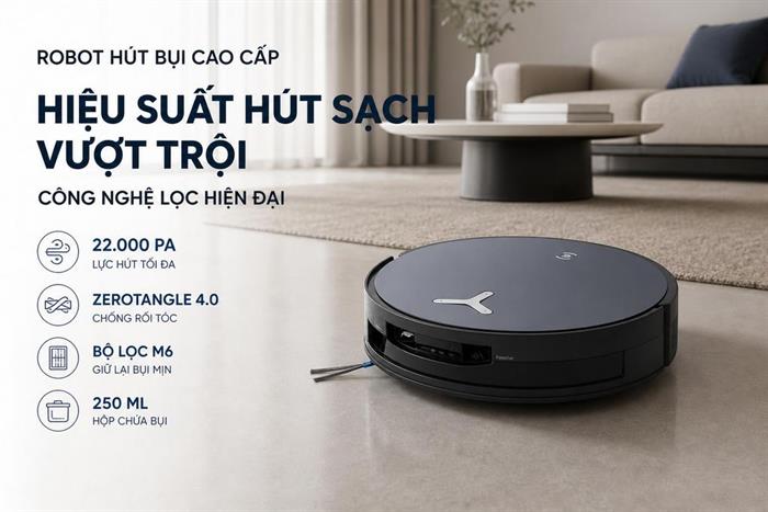 Robot hút bụi lau nhà Ecovacs X12 OMNICYCLONE
