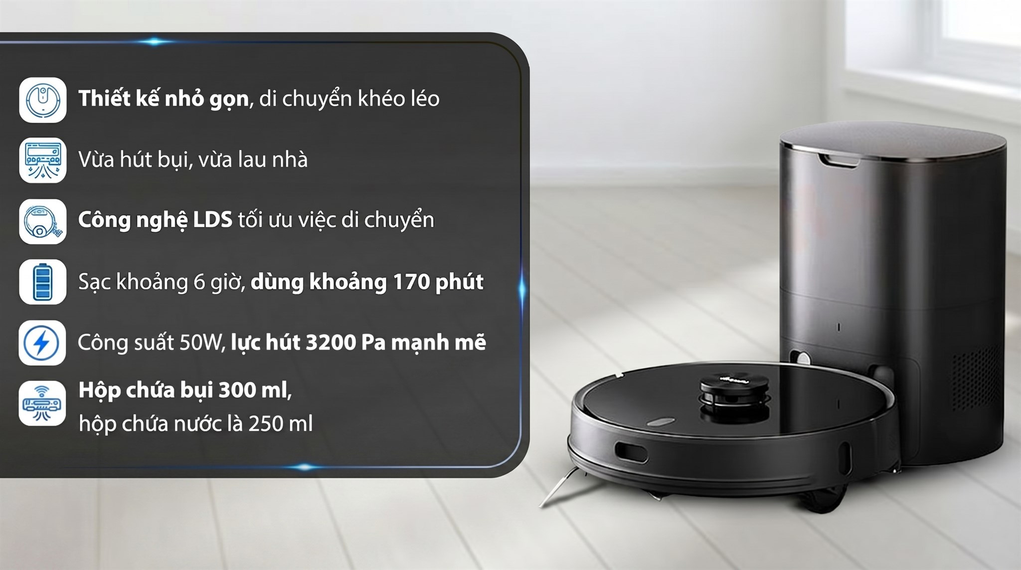 Robot hút bụi lau nhà Lydsto R1 Pro
