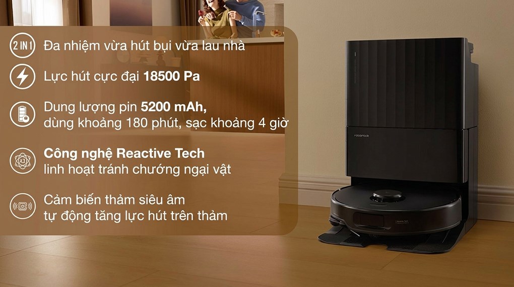 Robot hút bụi lau nhà Roborock Q Revo 5V1 - Đen