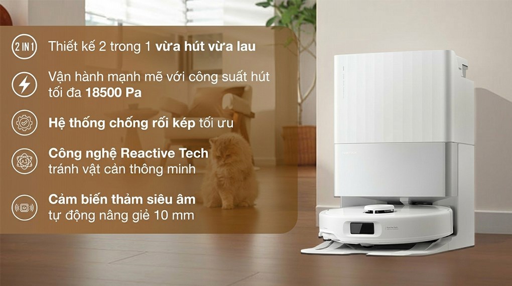 Robot hút bụi lau nhà Roborock Q Revo 5V1 - Trắng