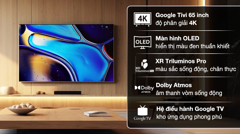 Google Tivi OLED Sony AI 4K 65 inch K-65XR80