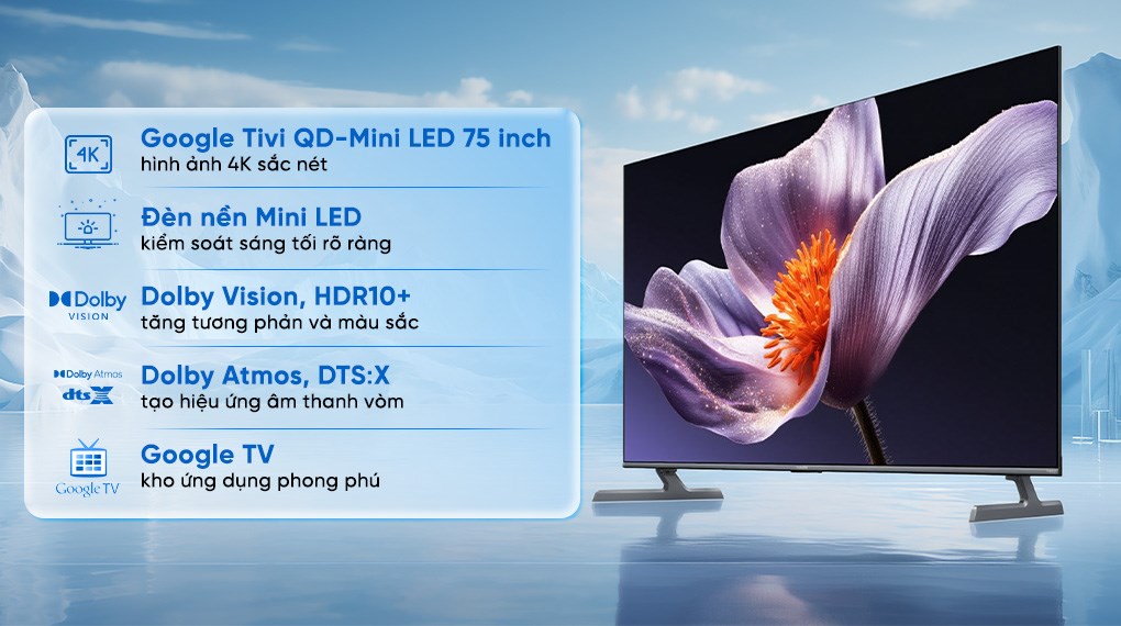 Google Tivi QD-MiniLED Xiaomi S Pro 4K 75 inch L75MB-SSEA 2026