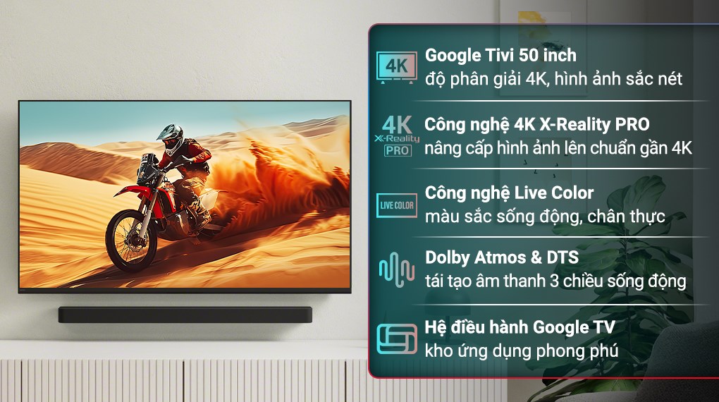 Google Tivi Sony 4K 50 inch K-50S25VM2