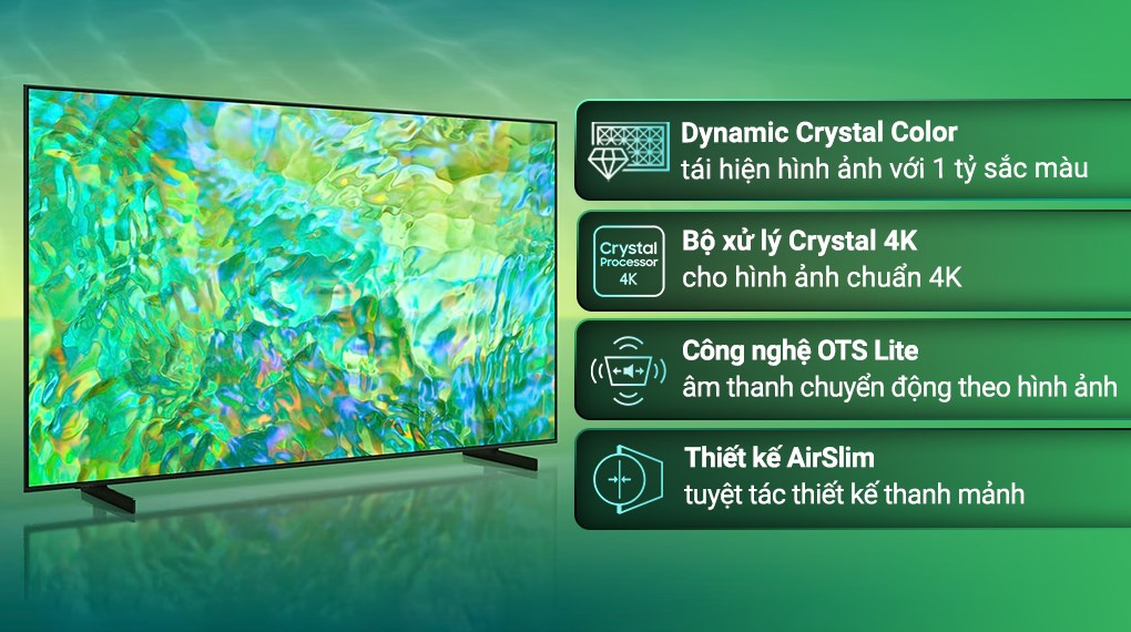 Smart Tivi Crystal UHD Samsung 4K 65 inch UA65CU8000