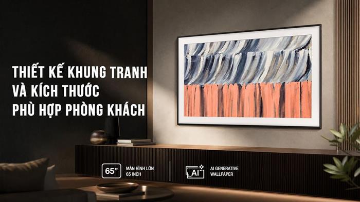 Smart Tivi Khung Tranh The Frame QLED Samsung AI 4K 65 inch QA65LS03HE