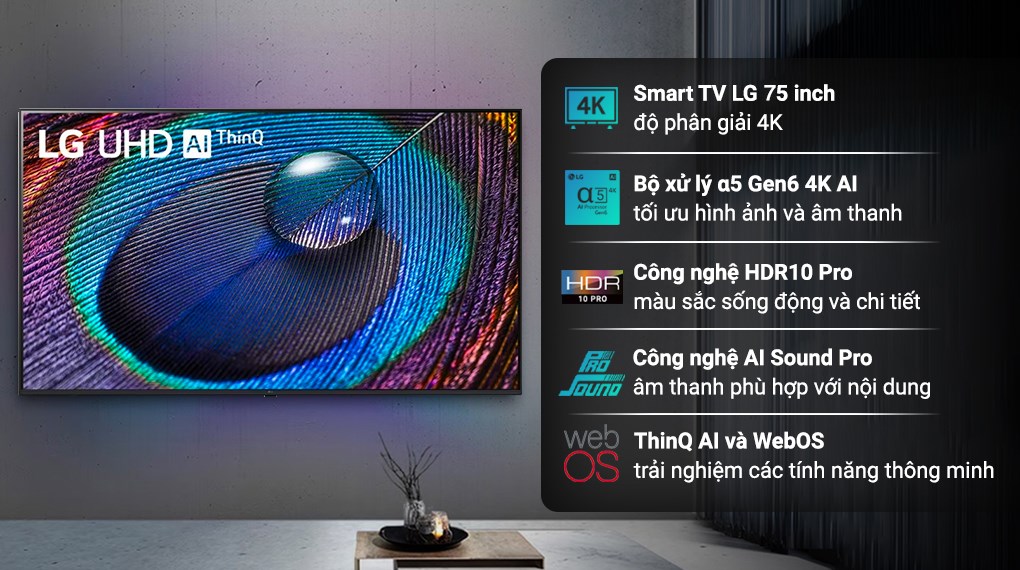 Smart Tivi LG AI 4K 75 inch 75UR9050PSK